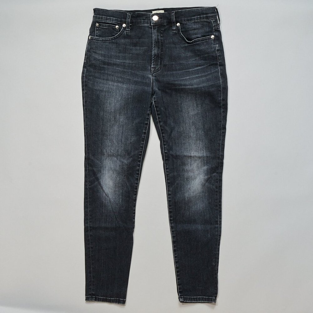J CREW 9" HIGH-RISE TOOTHPICK JEAN IN CHARCOAL WASH